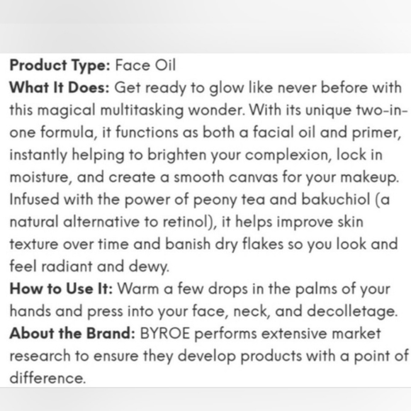 BYROE NEW YORK TEATIME PEONY TEA GLOW OIL. - Picture 14 of 15